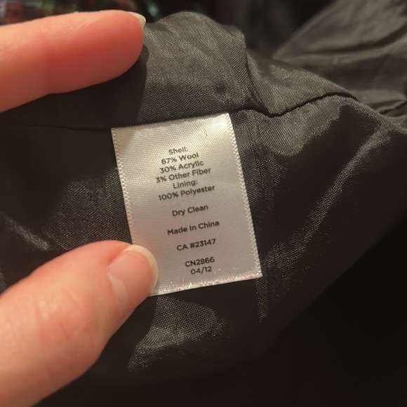 Talbots Colorful Jacket. Stand color. 67% wool. - Picture 8 of 9